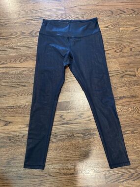 Zella Black High-Waist Shimmery Leggings, Size L